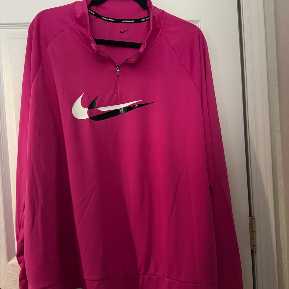Nike Pink and Black Dri-FIT Running Shirt